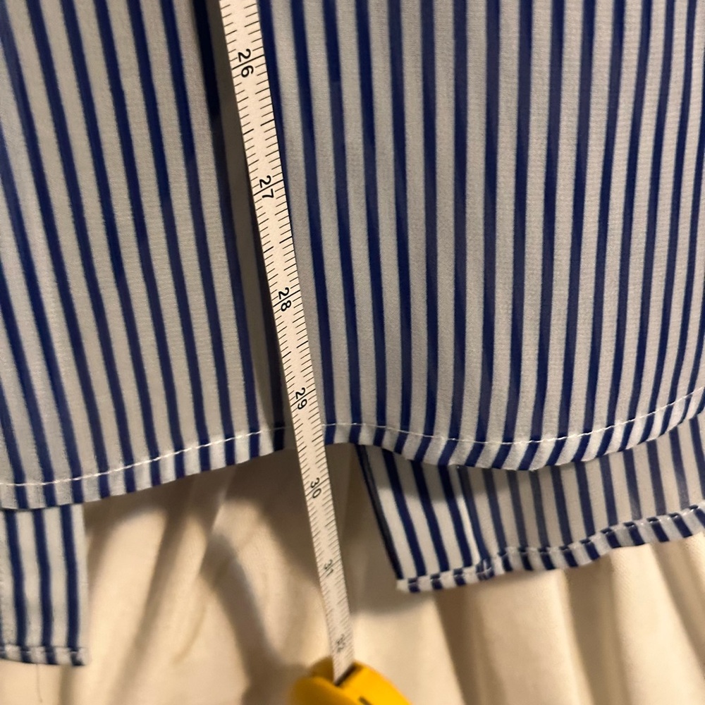 Elie Tahari TREND Blue and White Striped Button Down Shirt - Picture 10 of 10